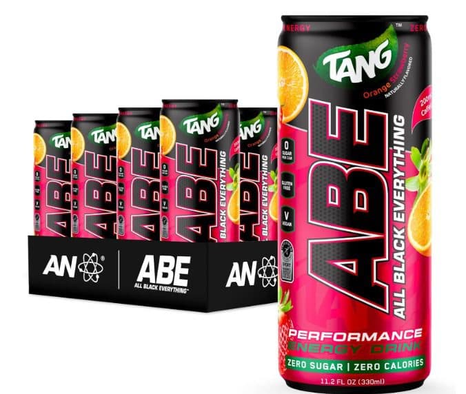 Abe all black everything energy drink tang 330 ml x 12 pcs - Orange Strawberry, per piece